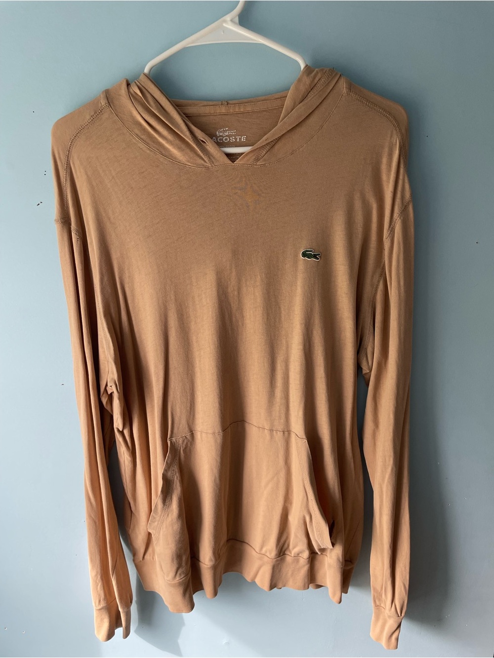Lacoste Men's Crewneck Hoodie Sweater in Tan